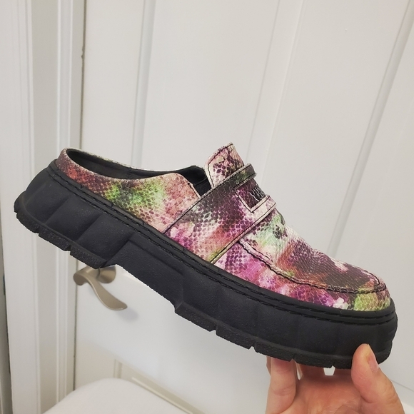 Virón Women's Purple/Green Leather Mule Loafer Shoes Size 38 EU/8 US - Picture 11 of 13